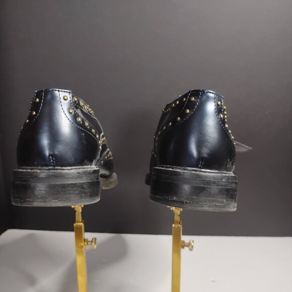 Women's Dark Blue Marc Fisher Bryleigh Studded Oxfords Size 8.5 w/ Box - Picture 5 of 15